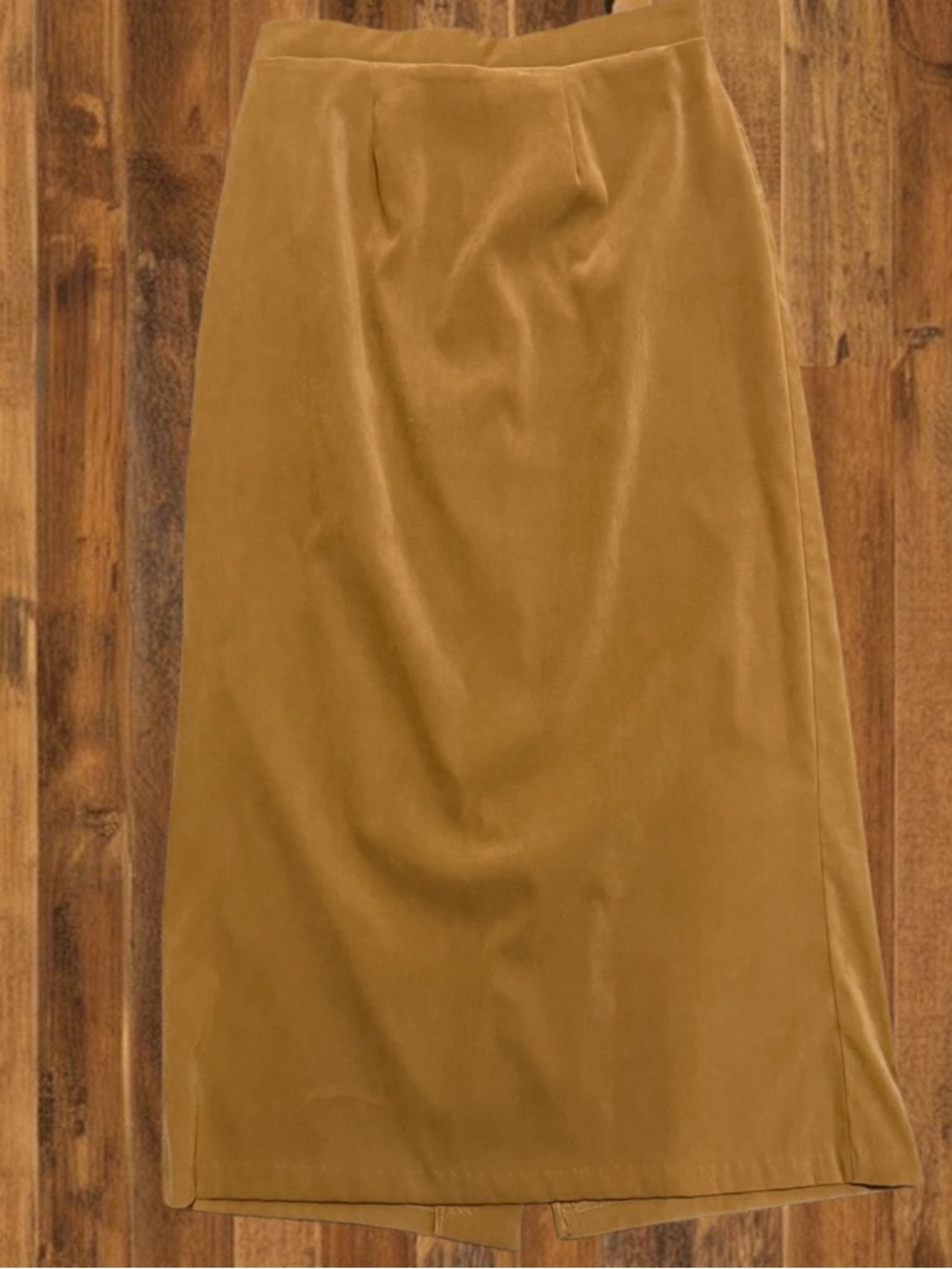 Vintage Southwest Canyon Midi Skirt Brown faux Sued Minimalist 90s Made USA L